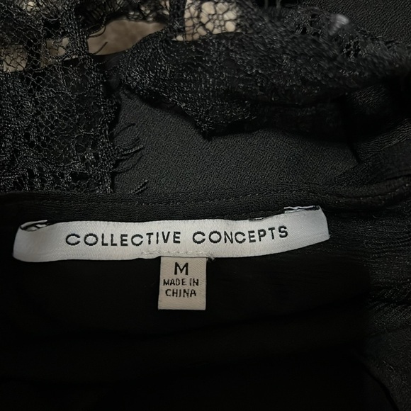 🌺 COLLECTIVE CONCEPTS black peplum top Size M - Picture 6 of 7